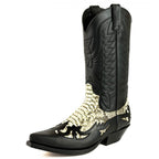 Men's Mex Cowboy Boots - Handmade Natural Python & Oiled Cowhide Leather