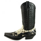 Men's Mex Cowboy Boots - Handmade Natural Python & Oiled Cowhide Leather