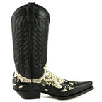 Men's Mex Cowboy Boots - Handmade Natural Python & Oiled Cowhide Leather