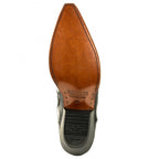 Men's Mex Cowboy Boots - Handmade Natural Python & Oiled Cowhide Leather