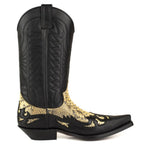 Men's Mex Cowboy Boots - Handmade Natural Python & Oiled Cowhide Leather