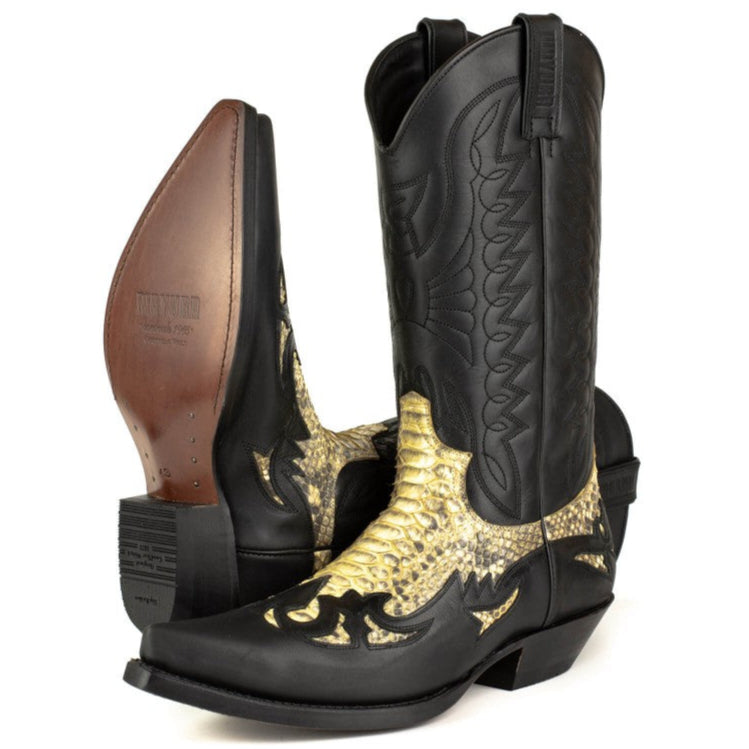 COWBOY BOOTS MEX cow and python leather