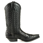 Men's Mex Cowboy Boots - Handmade Natural Python & Oiled Cowhide Leather