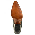 Men's Mex Cowboy Boots - Handmade Natural Python & Oiled Cowhide Leather