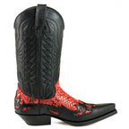 Men's Mex Cowboy Boots - Handmade Natural Python & Oiled Cowhide Leather