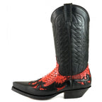 Men's Mex Cowboy Boots - Handmade Natural Python & Oiled Cowhide Leather