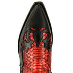 Men's Mex Cowboy Boots - Handmade Natural Python & Oiled Cowhide Leather