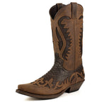 Men's Desert Cowboy Boots - Handmade Python Leather with Goodyear Welt