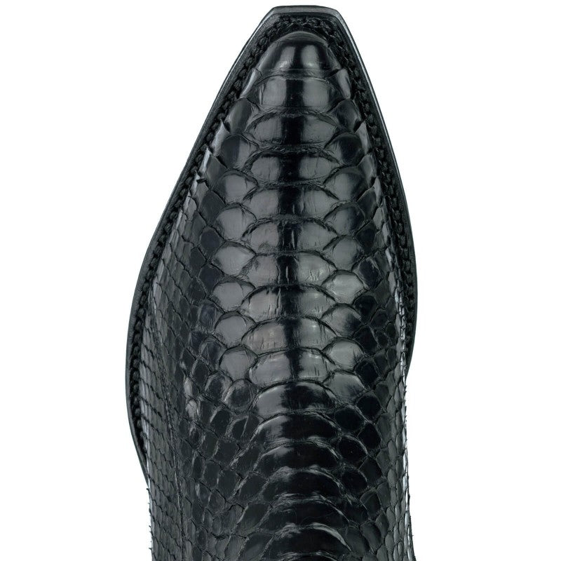 PYTHON LEATHER EXOTIC COWBOY ANKLE BOOTS MARIE 2496