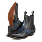 Men's Rock 2500 Python Cowboy Ankle Boots - Mayura Handcrafted Two-Tone Leather Booties
