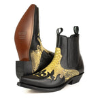 Men's Rock 2500 Python Cowboy Ankle Boots - Mayura Handcrafted Two-Tone Leather Booties