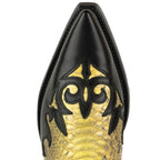 Men's Rock 2500 Python Cowboy Ankle Boots - Mayura Handcrafted Two-Tone Leather Booties