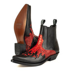 Men's Rock 2500 Python Cowboy Ankle Boots - Mayura Handcrafted Two-Tone Leather Booties