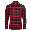 MEN'S WESTERN FLANNEL SHIRT BLACK & RED