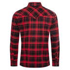 MEN'S WESTERN FLANNEL SHIRT BLACK & RED
