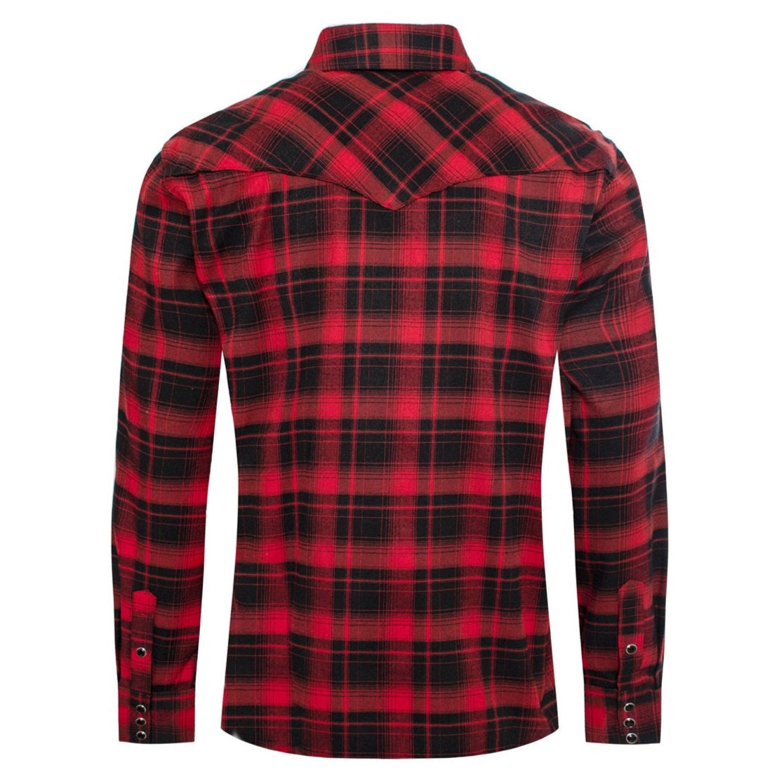 MEN'S WESTERN FLANNEL SHIRT BLACK & RED