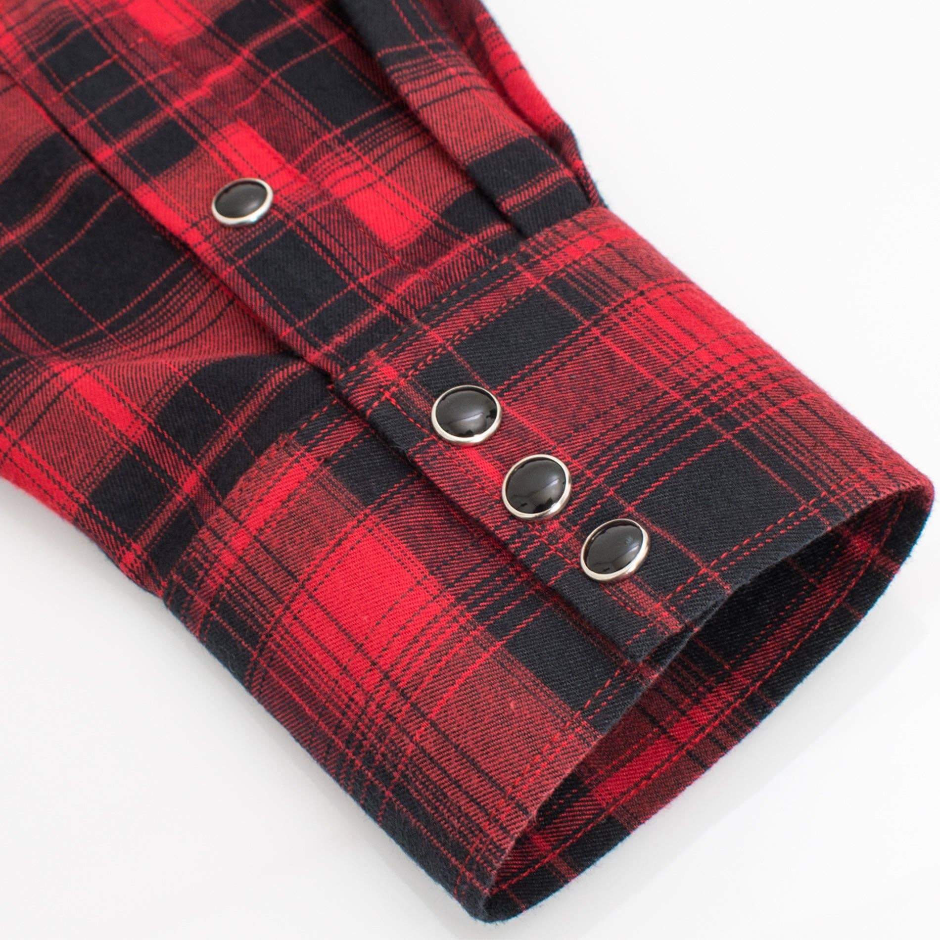 MEN'S WESTERN FLANNEL SHIRT BLACK & RED