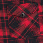 MEN'S WESTERN FLANNEL SHIRT BLACK & RED