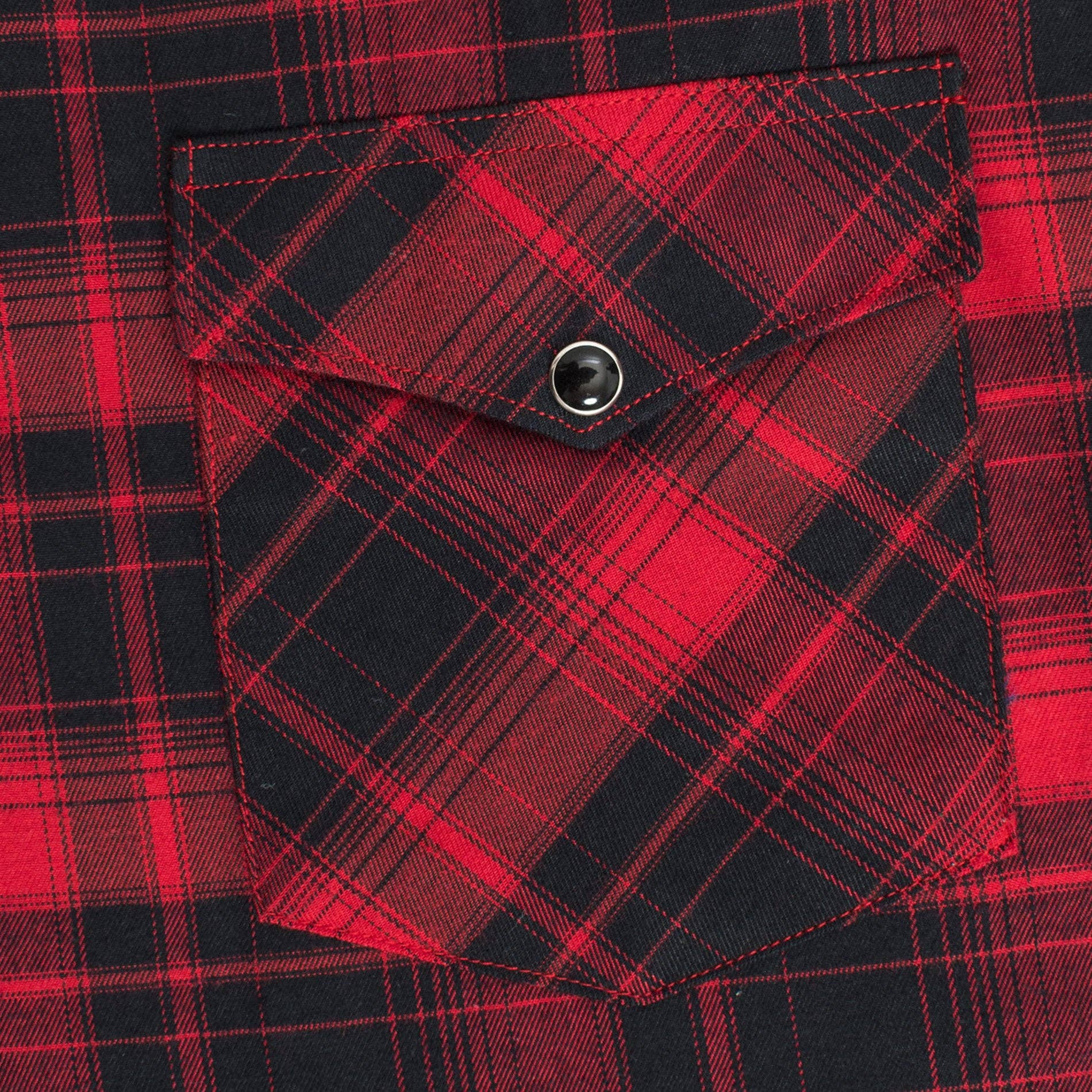 MEN'S WESTERN FLANNEL SHIRT BLACK & RED