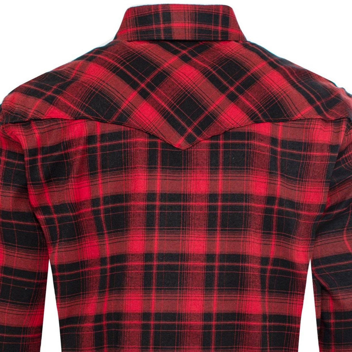 MEN'S WESTERN FLANNEL SHIRT BLACK & RED