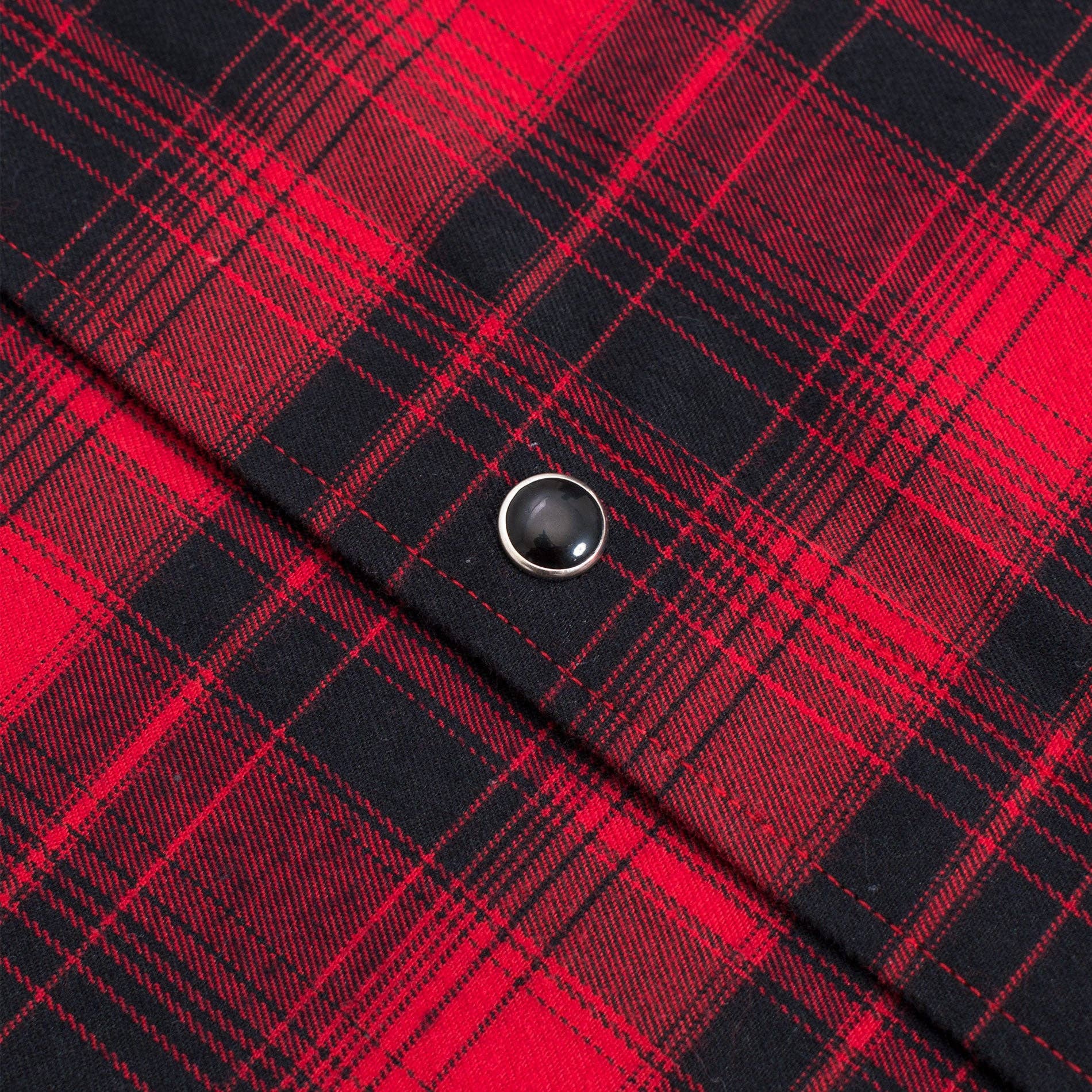 MEN'S WESTERN FLANNEL SHIRT BLACK & RED
