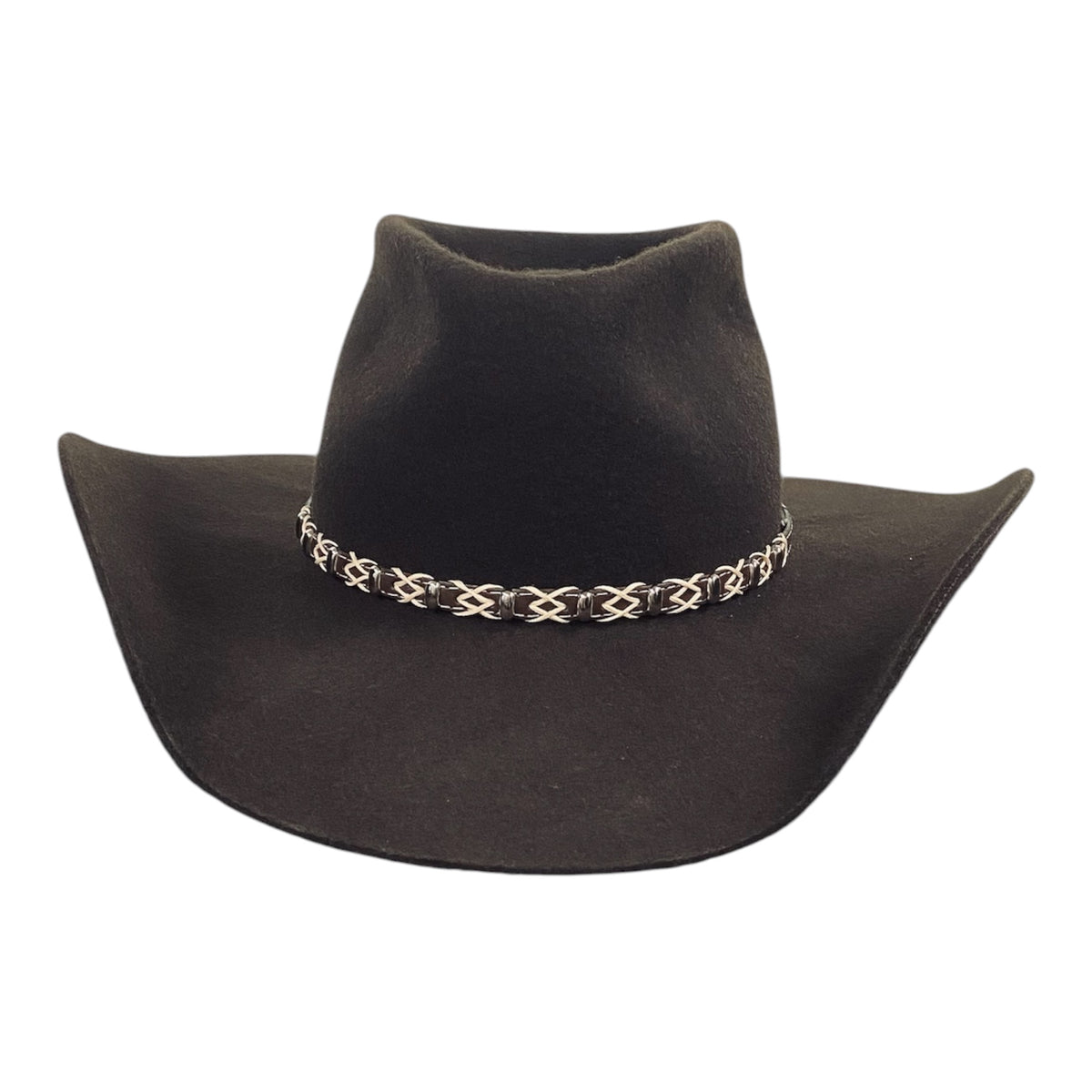 Pathfinder Wool Felt Western Cowboy Brown Hat - Decorations accents Hatband