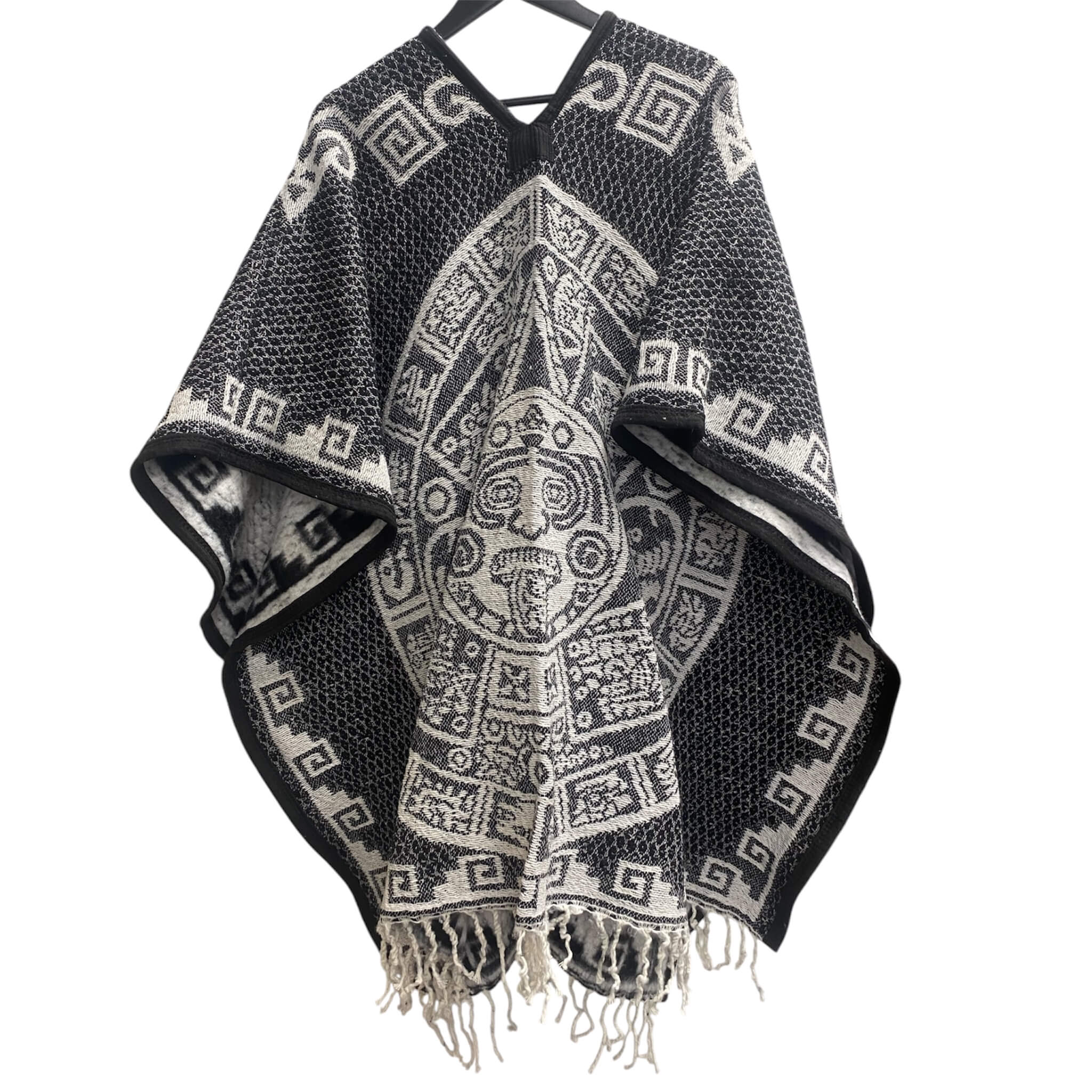 Mayan Calendar Poncho Black-White