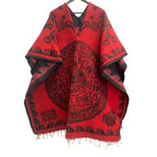 Mayan Calendar Poncho Black-Red