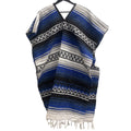 Mexican Blanket Poncho Blue — Acrylic cotton blend