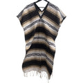 Mexican Blanket Poncho Dark Brown — Acrylic cotton blend
