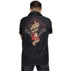 Rock This Town - Men's Stray Cats Worker Shirt Back Embroidery