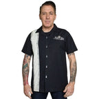 Men's Lounge Shirt Sound of Rock'n'Roll - Rockabilly Shirt with Embroidery White