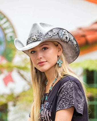 PATRIOTIC STYLE HAT SILVER EAGLE