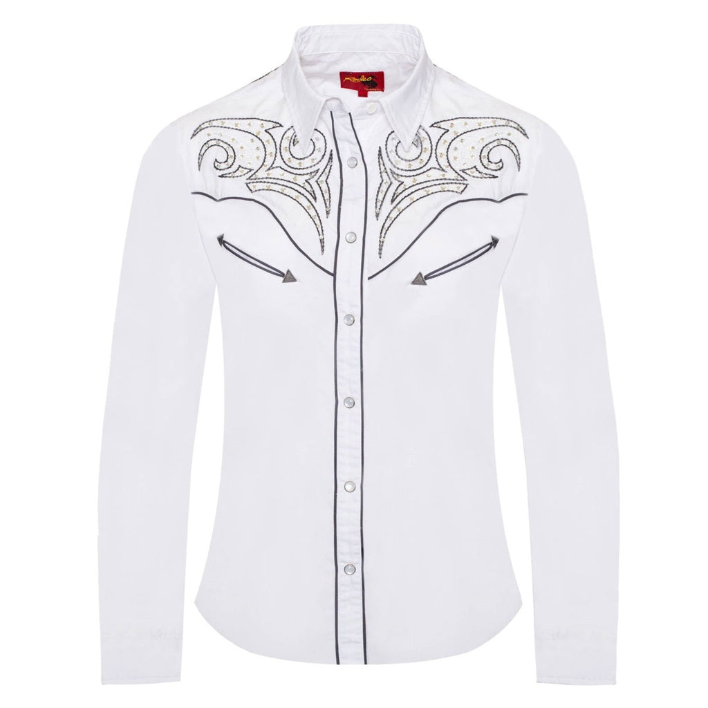 WOMEN'S WESTERN EMBROIDERED BLOUSE DIAMOND