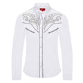 Women's Western Embroidered Blouse Diamond - Long Sleeve Snap Button Cowboy Shirt