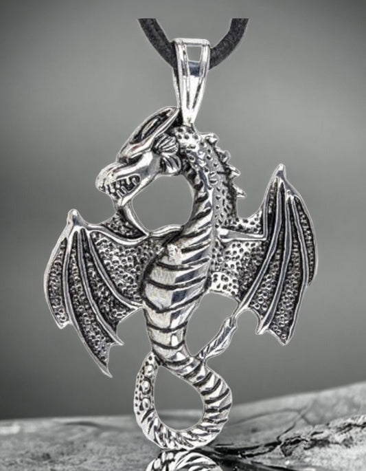 BIG DRAGON PENDANT IN STAINLESS STEEL