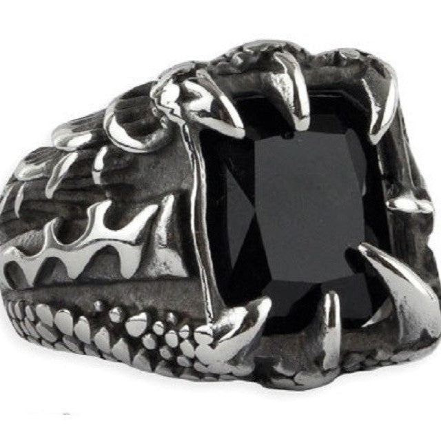 STEEL RING CRYSTAL CLAW